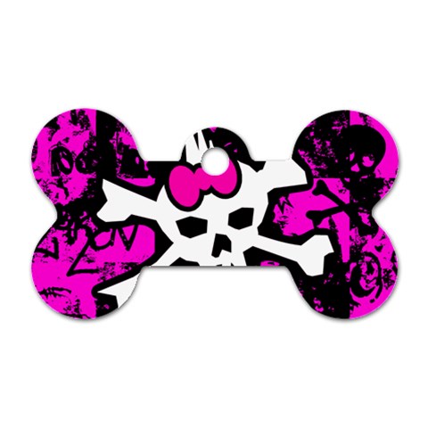 Punk Skull Princess Dog Tag Bone (One Side) from UrbanLoad.com Front
