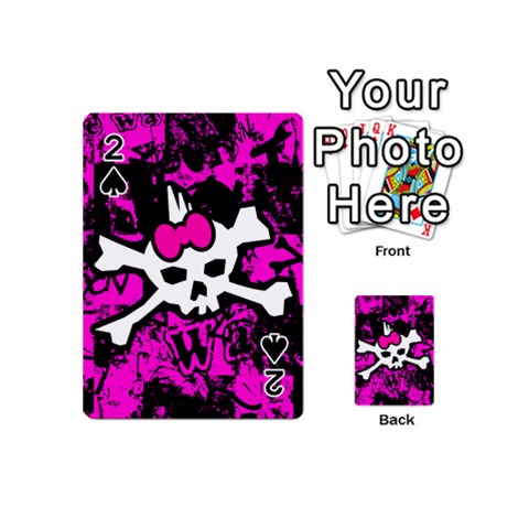 Punk Skull Princess Playing Cards 54 Designs (Mini) from UrbanLoad.com Front - Spade2