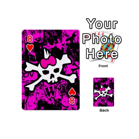 Punk Skull Princess Playing Cards 54 Designs (Mini) from UrbanLoad.com Front - Heart8