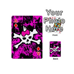 Ace Punk Skull Princess Playing Cards 54 Designs (Mini) from UrbanLoad.com Front - DiamondA