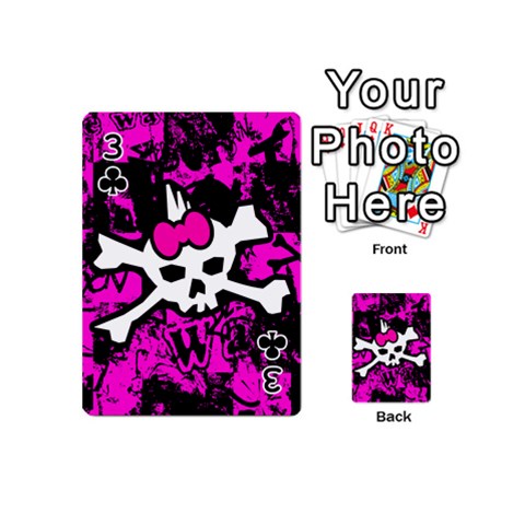 Punk Skull Princess Playing Cards 54 Designs (Mini) from UrbanLoad.com Front - Club3