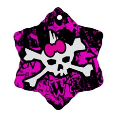 Punk Skull Princess Snowflake Ornament (Two Sides) from UrbanLoad.com Back