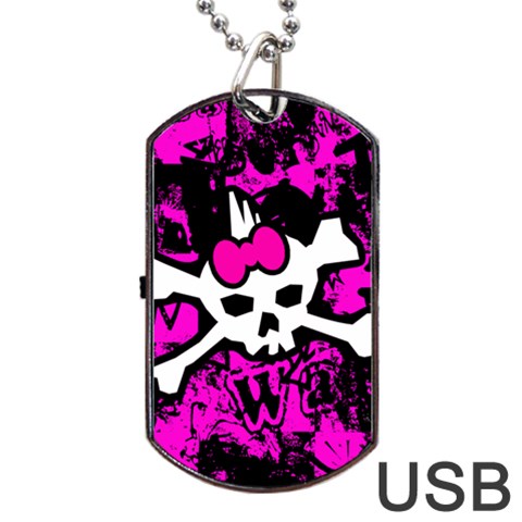 Punk Skull Princess Dog Tag USB Flash (One Side) from UrbanLoad.com Front