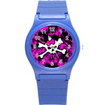Punk Skull Princess Round Plastic Sport Watch (S)