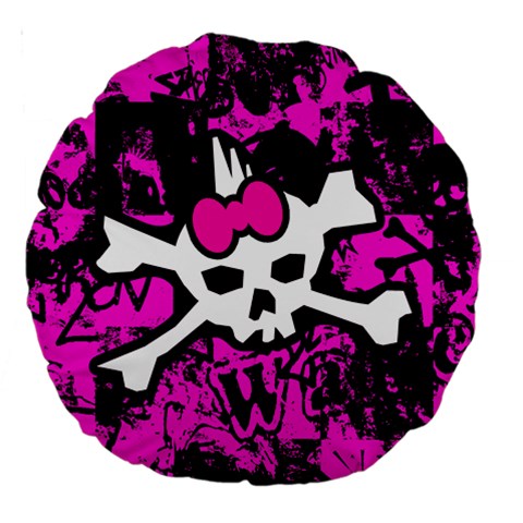 Punk Skull Princess Large 18  Premium Round Cushion  from UrbanLoad.com Front