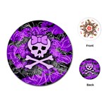 Purple Girly Skull Playing Cards Single Design (Round)
