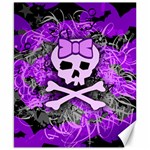 Purple Girly Skull Canvas 8  x 10 