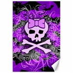Purple Girly Skull Canvas 24  x 36 