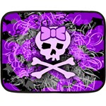 Purple Girly Skull Double Sided Fleece Blanket (Mini)