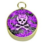 Purple Girly Skull Gold Compass