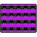 Purple Goth Skulls  Fleece Blanket (Medium)