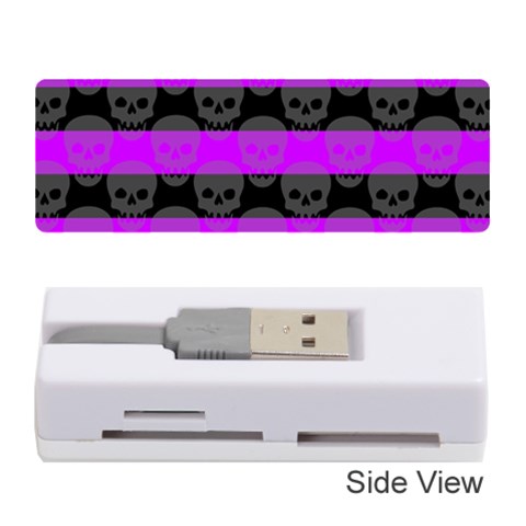 Purple Goth Skulls  Memory Card Reader (Stick) from UrbanLoad.com Front