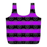Purple Goth Skulls  Full Print Recycle Bag (L)
