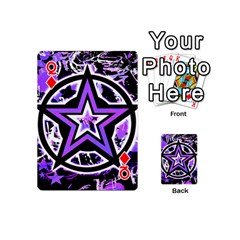 Queen Purple Star Playing Cards 54 Designs (Mini) from UrbanLoad.com Front - DiamondQ