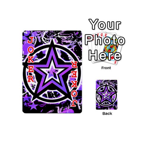 Purple Star Playing Cards 54 Designs (Mini) from UrbanLoad.com Front - Joker2