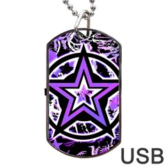 Purple Star Dog Tag USB Flash (Two Sides) from UrbanLoad.com Back
