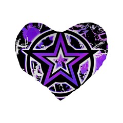 Purple Star Standard 16  Premium Heart Shape Cushion  from UrbanLoad.com Back