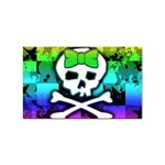 Rainbow Skull Sticker Rectangular (10 pack)