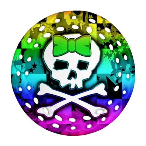 Rainbow Skull Ornament (Round Filigree) from UrbanLoad.com Front
