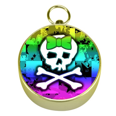 Rainbow Skull Gold Compass from UrbanLoad.com Front