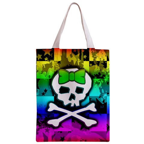 Rainbow Skull Zipper Classic Tote Bag from UrbanLoad.com Front