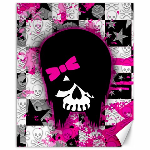 Scene Kid Girl Skull Canvas 11  x 14  from UrbanLoad.com 10.95 x13.48  Canvas - 1