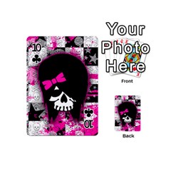 Scene Kid Girl Skull Playing Cards 54 Designs (Mini) from UrbanLoad.com Front - Club10