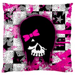 Scene Kid Girl Skull Large Flano Cushion Case (Two Sides) from UrbanLoad.com Front