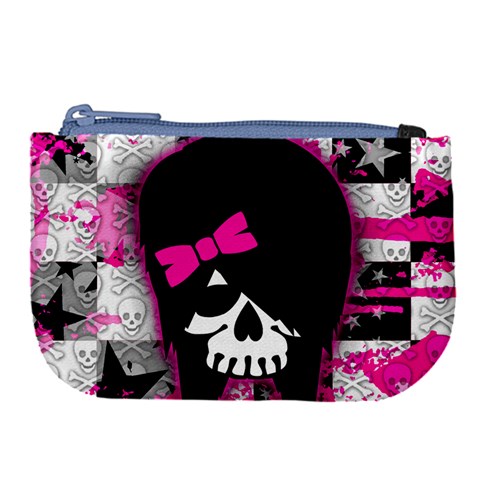 Scene Kid Girl Skull Large Coin Purse from UrbanLoad.com Front