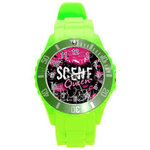 Scene Queen Round Plastic Sport Watch (L) from UrbanLoad.com Front