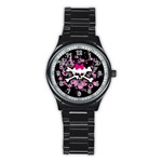 Scene Skull Splatter Stainless Steel Round Watch