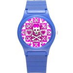Skull Princess Round Plastic Sport Watch (S)
