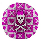 Skull Princess Large 18  Premium Flano Round Cushion 