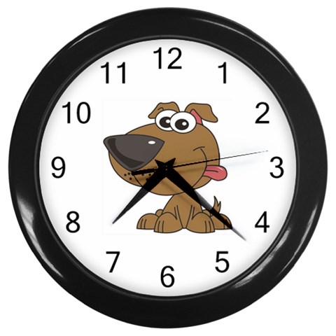 Funny Dog Wall Clock (Black) from UrbanLoad.com Front