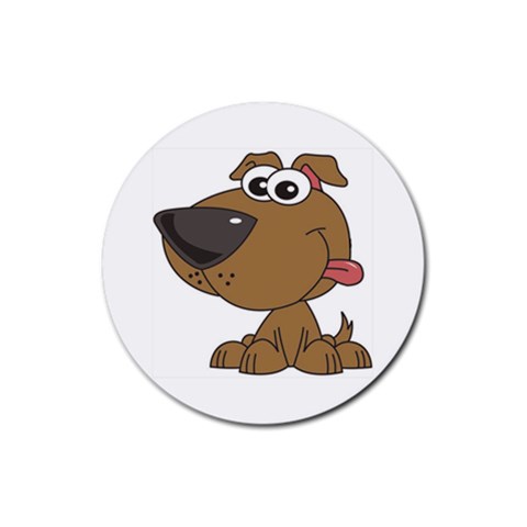 Funny Dog Rubber Coaster (Round) from UrbanLoad.com Front