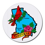 Georgia State Symbols Round Mousepad