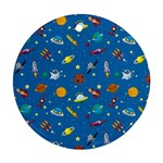Space Rocket Solar System Pattern Ornament (Round)