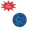 Space Rocket Solar System Pattern 1  Mini Buttons (10 pack) 