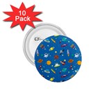 Space Rocket Solar System Pattern 1.75  Buttons (10 pack)