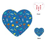 Space Rocket Solar System Pattern Playing Cards Single Design (Heart)