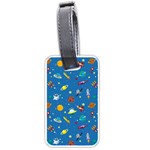 Space Rocket Solar System Pattern Luggage Tag (one side)