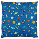 Space Rocket Solar System Pattern Large Cushion Case (Two Sides)