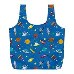 Space Rocket Solar System Pattern Full Print Recycle Bag (L)