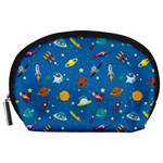 Space Rocket Solar System Pattern Accessory Pouch (Large)
