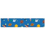 Space Rocket Solar System Pattern Small Flano Scarf