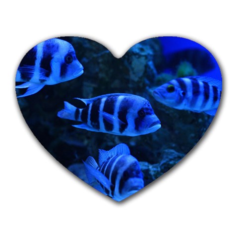 Zebra Cichlid Tropical Fish Mousepad (Heart) from UrbanLoad.com Front