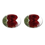 Red Rose Reflections Flower Cufflinks (Oval)