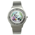 Angel Fish and Neon Aquarium Stainless Steel Watch
