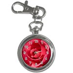 Glorious Pink Rose Flower Key Chain Watch