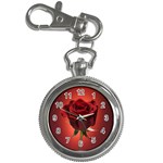Beautiful Red Rose Flower Key Chain Watch